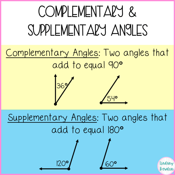 Complementary and supplementary angles answer key